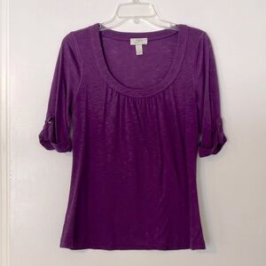 Women’s Purple Loft 3/4 Sleeve Blouse Size Large